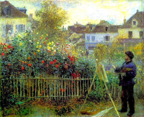 Claude Monet pintando en su jardín en Argenteuil – Pierre-Auguste Renoir Pierre-Auguste Renoir mx.artemisreproduction.com