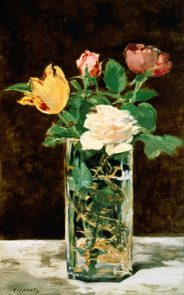 Rosas y tulipanes en un jarrón – Edouard Manet Édouard Manet mx.artemisreproduction.com