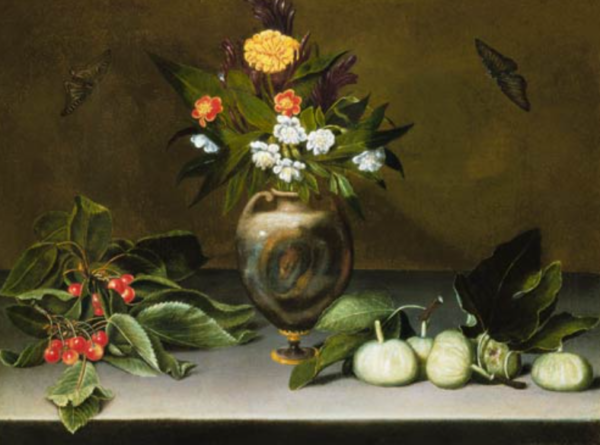 Jarrón con flores, cerezas, higos y dos mariposas – Caravaggio Caravaggio mx.artemisreproduction.com