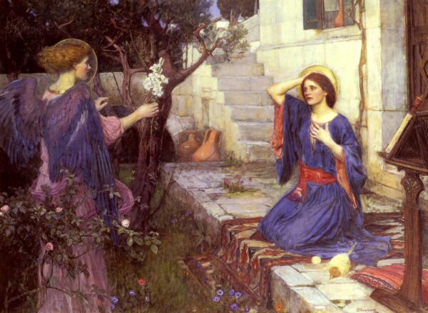 La Anunciación – John William Waterhouse Cuadros Populares mx.artemisreproduction.com