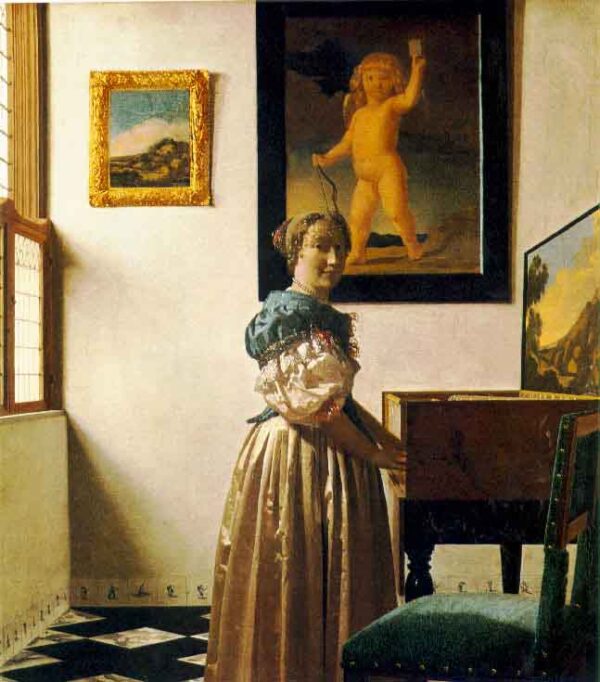 Una dama de pie en el virginal – Johannes Vermeer Johannes Vermeer mx.artemisreproduction.com