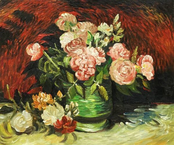 Pivoines y rosas – Van Gogh Vincent Van Gogh mx.artemisreproduction.com