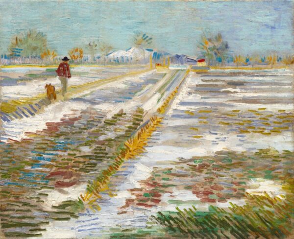 Campos nevados en Arles – Van Gogh Vincent Van Gogh mx.artemisreproduction.com