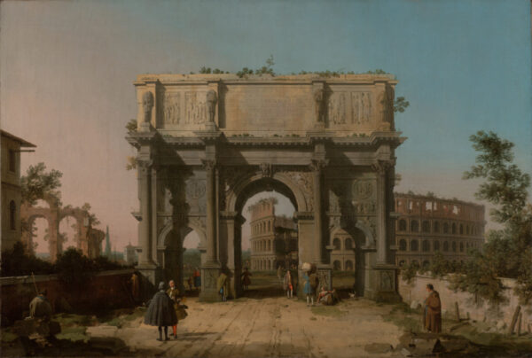 Vista del Arco de Constantino con el Coliseo – Giovanni Antonio Canal Giovanni Antonio Canal mx.artemisreproduction.com