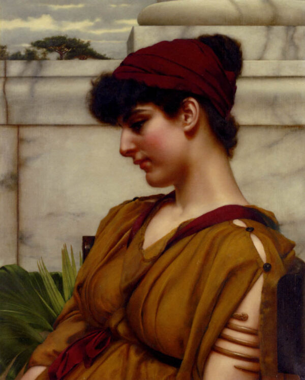 Una belleza clásica de perfil – John William Godward John William Godward mx.artemisreproduction.com