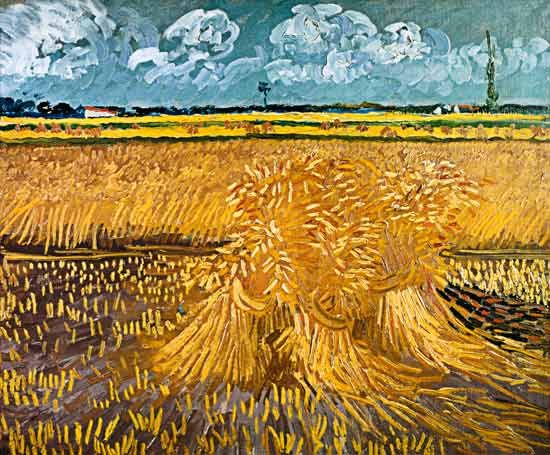 Campo de trigo con gavillas – Van Gogh Vincent Van Gogh mx.artemisreproduction.com