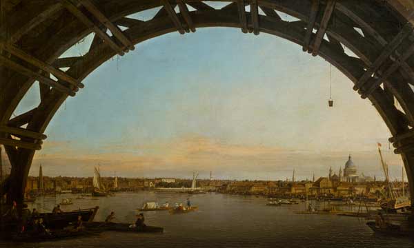 Londres visto a través de un arco del puente de Westminster – Giovanni Antonio Canal Giovanni Antonio Canal mx.artemisreproduction.com