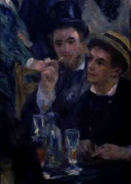 Baile en el Molino de la Galette, detalle de dos hombres sentados – Pierre-Auguste Renoir Pierre-Auguste Renoir mx.artemisreproduction.com