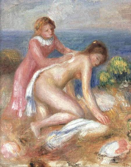 Un bañista y una sirvienta – Pierre-Auguste Renoir Pierre-Auguste Renoir mx.artemisreproduction.com