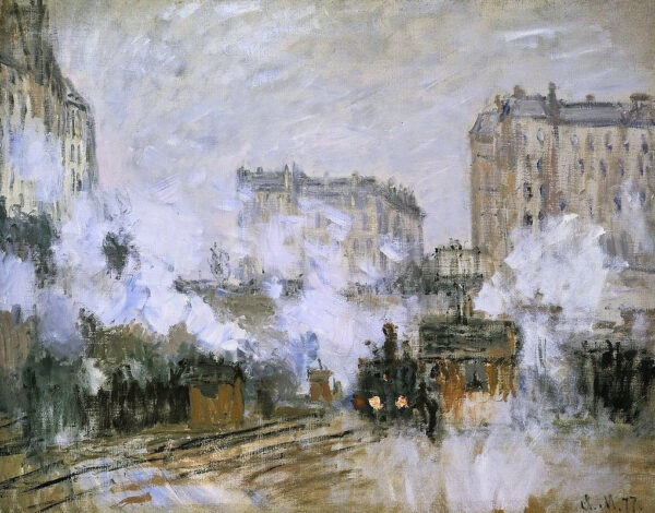 Exterior de la estación de tren Saint-Lazare, llegada de un tren – Claude Monet Claude Monet mx.artemisreproduction.com