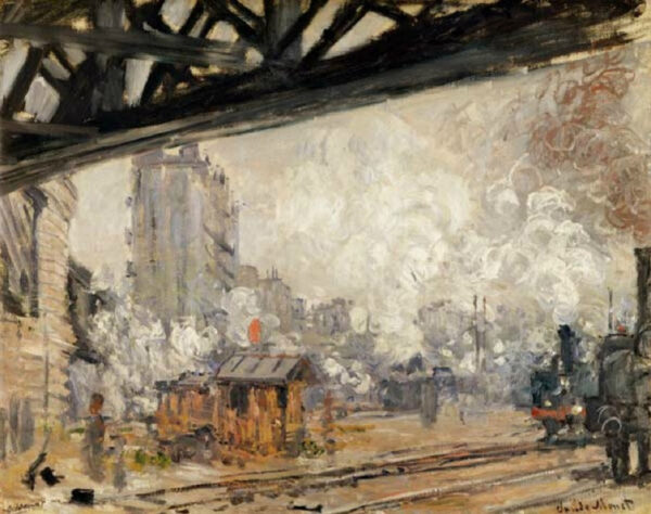 La Gare Saint-Lazare, vista exterior de Claude Monet Claude Monet mx.artemisreproduction.com