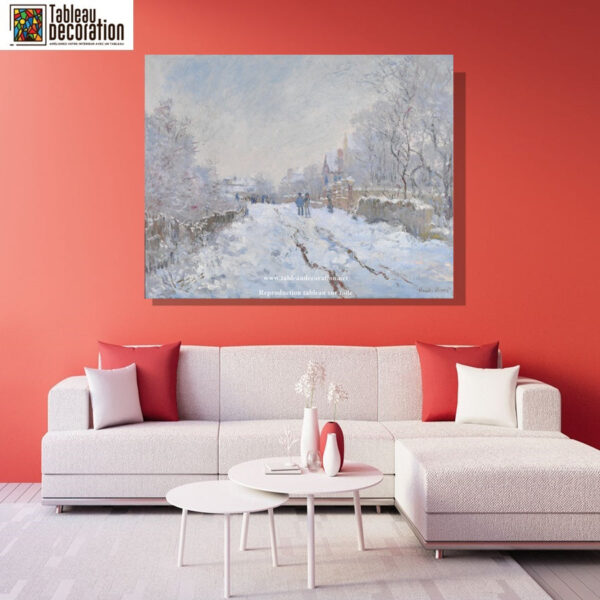 Calle bajo la nieve, Argenteuil – Cuadro de nieve de Monet Claude Monet mx.artemisreproduction.com 2