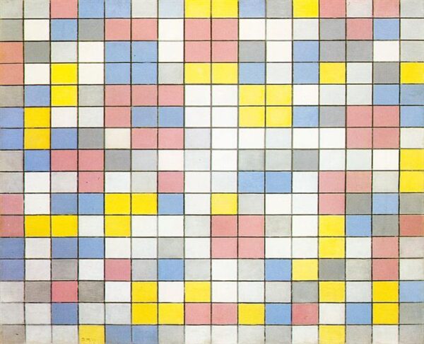 Composición de la cuadrícula 9 composiciones del damero colores vivos – Mondrian Piet Mondrian mx.artemisreproduction.com