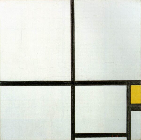 Composición con amarillo – Mondrian Piet Mondrian mx.artemisreproduction.com