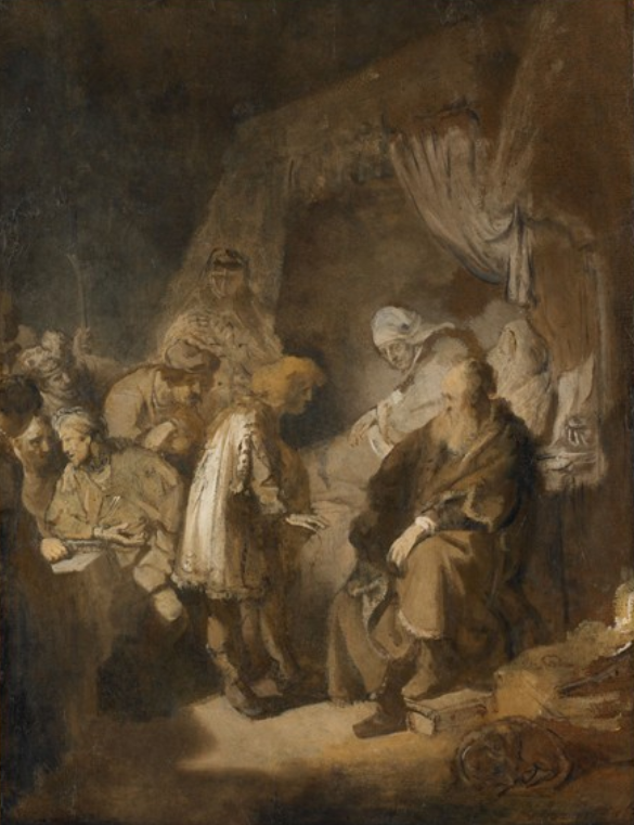 José le cuenta sus sueños a sus padres y a sus hermanos – Rembrandt van Rijn Rembrandt van Rijn mx.artemisreproduction.com