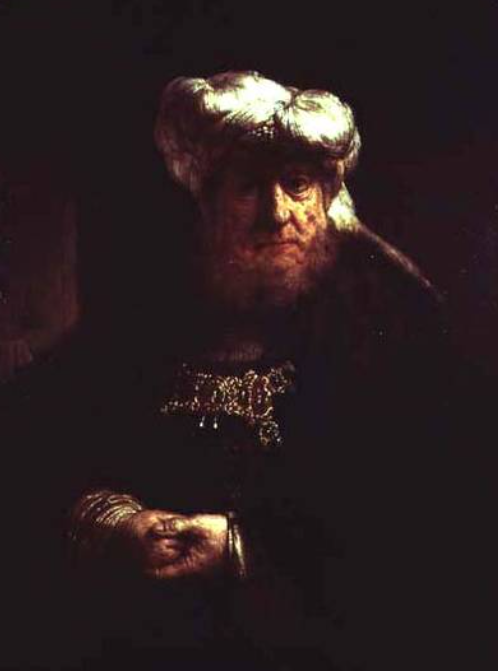 Hombre en traje oriental (quizás el rey Ussiah afectado de lepra) – Rembrandt van Rijn Rembrandt van Rijn mx.artemisreproduction.com