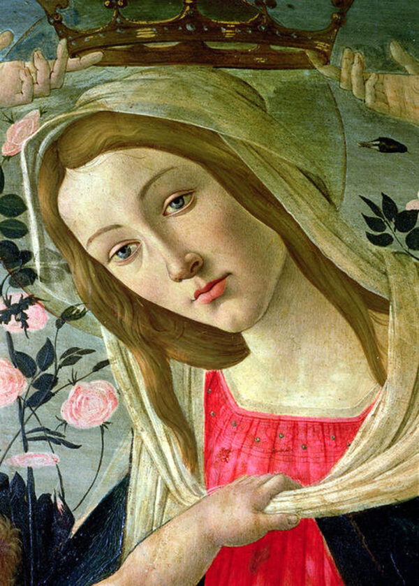 Virgen y niño coronados de ángeles, detalle de la Virgen – Sandro Botticelli Sandro Botticelli mx.artemisreproduction.com