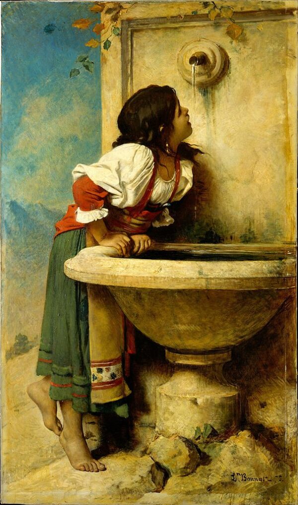 Chica romana en la fuente – Léon Bonnat Cuadros Populares mx.artemisreproduction.com