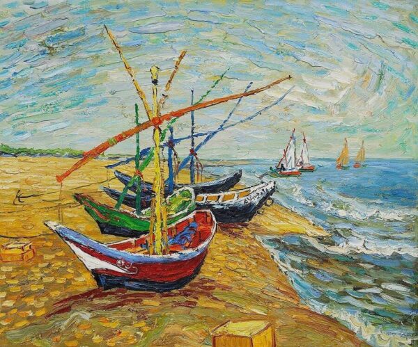 Barcas en las Saintes-Maries – Van Gogh Vincent Van Gogh mx.artemisreproduction.com