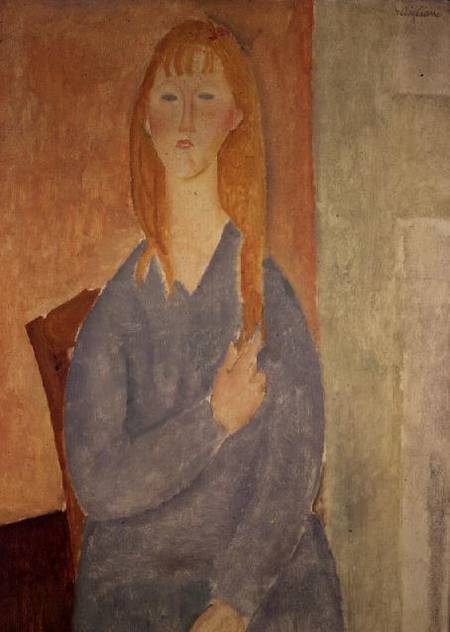 La niña en vestido azul – Amadeo Modigliani mx.artemisreproduction.com