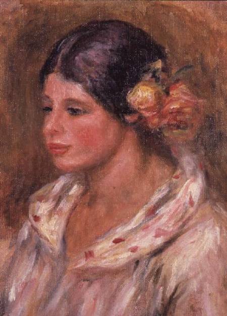 Chica con rosas en el cabello – Pierre-Auguste Renoir Pierre-Auguste Renoir mx.artemisreproduction.com