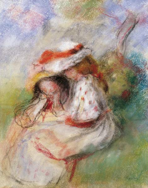 Dos jóvenes chicas en un jardín – Pierre-Auguste Renoir Pierre-Auguste Renoir mx.artemisreproduction.com