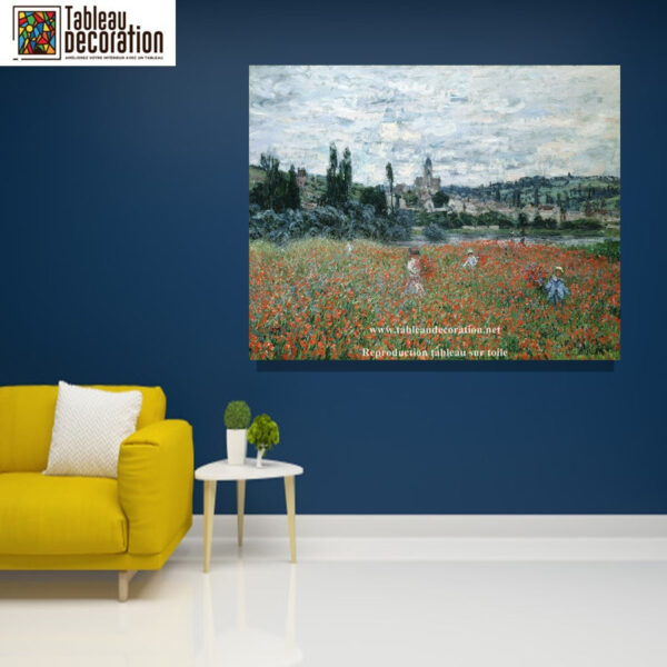 Campo de amapolas cerca de Vétheuil – Cuadro de Monet Claude Monet mx.artemisreproduction.com 5