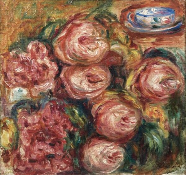 Composición con rosas y una taza de té – Pierre-Auguste Renoir Pierre-Auguste Renoir mx.artemisreproduction.com