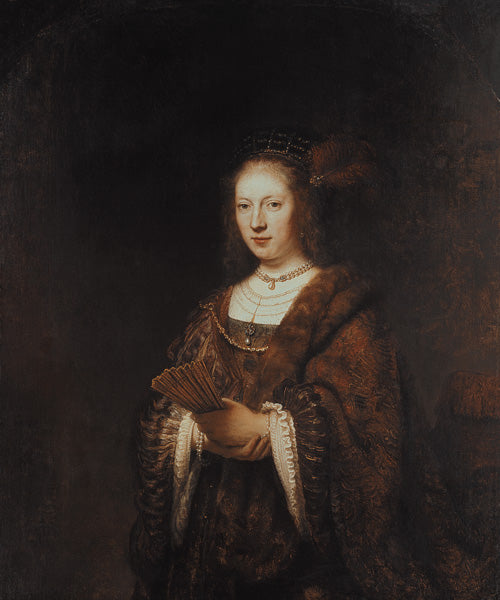 Dame con un abanico – Rembrandt van Rijn Rembrandt van Rijn mx.artemisreproduction.com