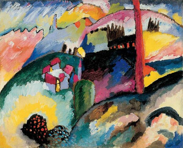 Paisaje con chimenea de fábrica – Vassily Kandinsky Vasili Kandinski mx.artemisreproduction.com