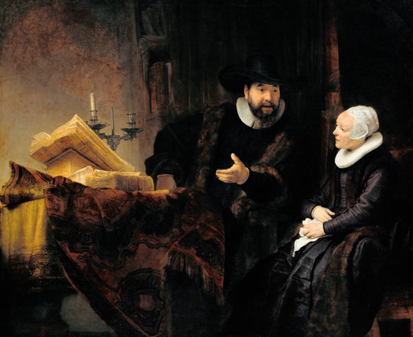 El predicador menonita Anslo y su esposa – Rembrandt van Rijn Rembrandt van Rijn mx.artemisreproduction.com