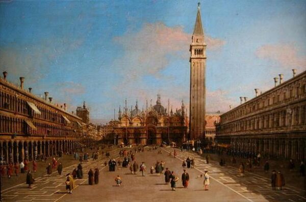 Piazza San Marco mirando hacia la Basílica de San Marcos (óleo sobre lienzo) – Giovanni Antonio Canal Giovanni Antonio Canal mx.artemisreproduction.com