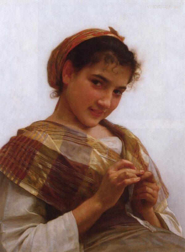 Retrato de una joven con ganchillo – William Bouguereau William Bouguereau mx.artemisreproduction.com