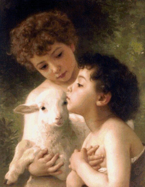 Niños con cordero – William Bouguereau William Bouguereau mx.artemisreproduction.com