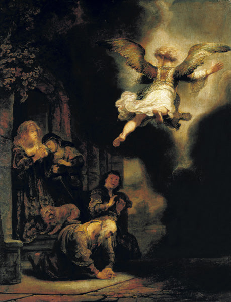 El arcángel Rafael deja a la familia de Tobías – Rembrandt van Rijn Rembrandt van Rijn mx.artemisreproduction.com