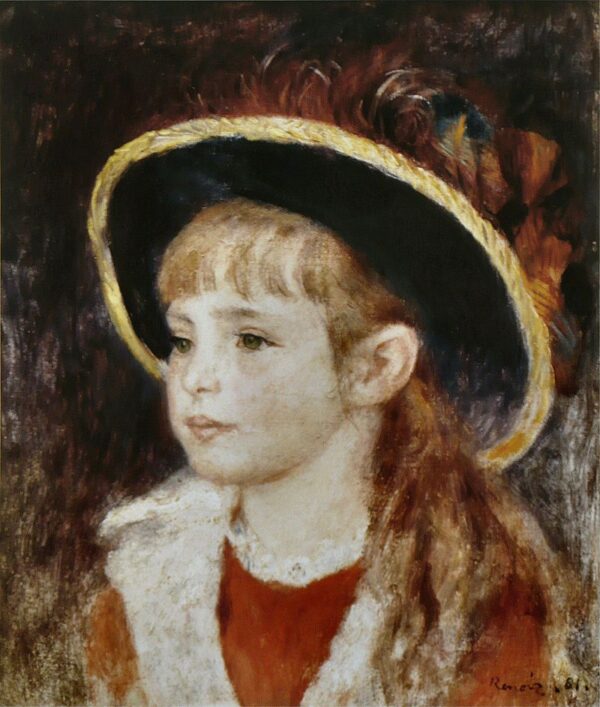 Retrato de una joven con sombrero azul – Pierre-Auguste Renoir Pierre-Auguste Renoir mx.artemisreproduction.com