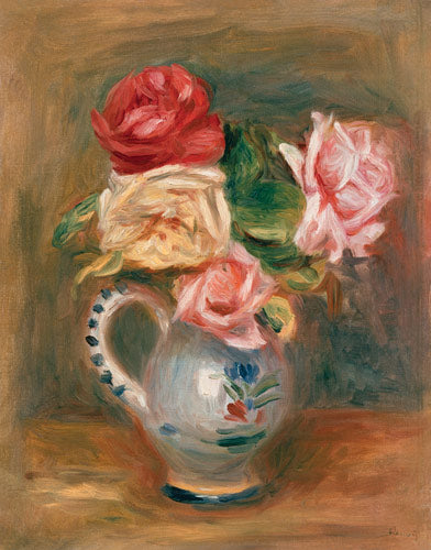 Rosas en un jarrón de cerámica – Pierre-Auguste Renoir Pierre-Auguste Renoir mx.artemisreproduction.com