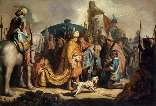 David presenta la cabeza de Goliat al rey Saúl – Rembrandt van Rijn Rembrandt van Rijn mx.artemisreproduction.com