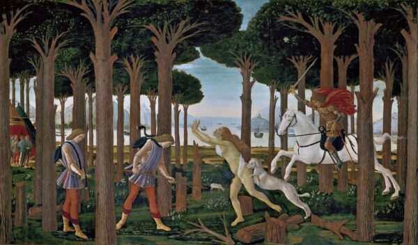 Historia de Nastagio I – Sandro Botticelli Sandro Botticelli mx.artemisreproduction.com