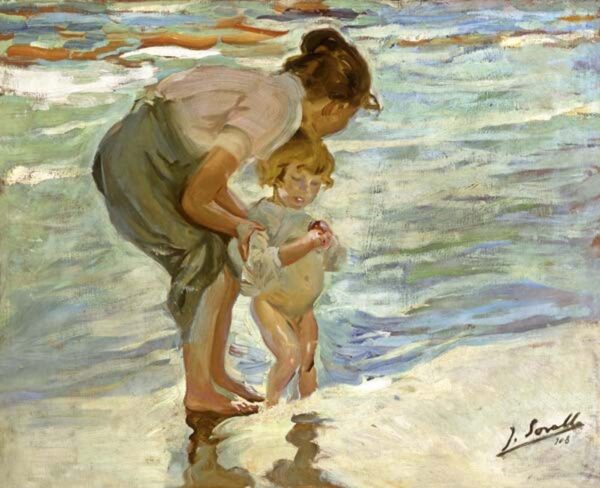 Madre e hijo en la playa – Sorolla Joaquín Sorolla mx.artemisreproduction.com