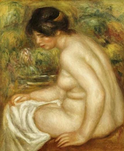 Vista lateral de una bañista sentada (Gabrielle) – Pierre-Auguste Renoir Pierre-Auguste Renoir mx.artemisreproduction.com