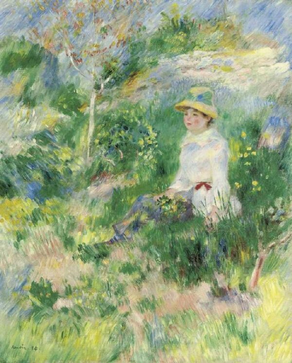 Verano, joven mujer en un prado florecido – Pierre-Auguste Renoir Pierre-Auguste Renoir mx.artemisreproduction.com