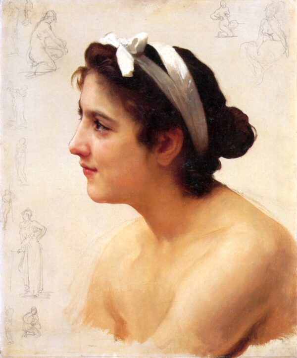 Estudio de una mujer para ofrecer al amor – William Bouguereau William Bouguereau mx.artemisreproduction.com