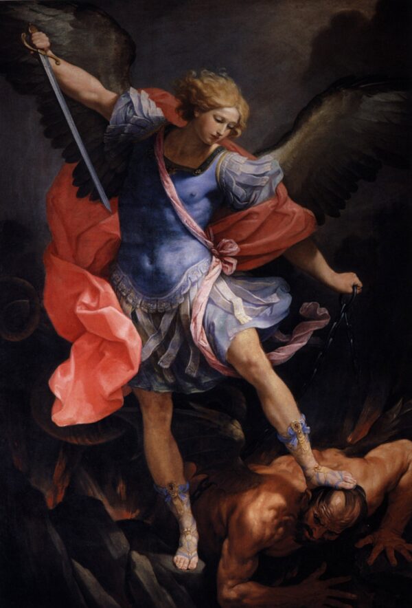 El Arcángel Miguel derrotando a Satanás – Guido Reni Guido Reni mx.artemisreproduction.com