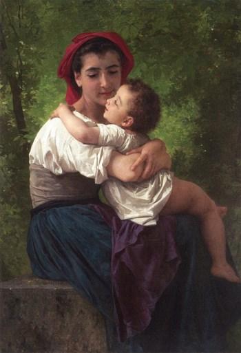 El pequeño abrazo – William Bouguereau William Bouguereau mx.artemisreproduction.com