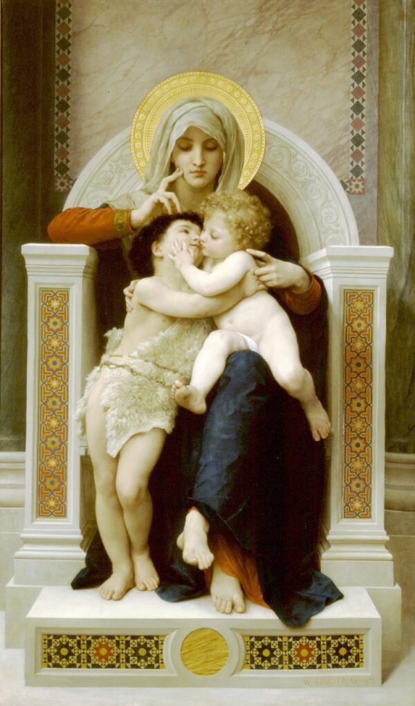 La Virgen, Jesús y San Juan Bautista de William Bouguereau Cuadros Populares mx.artemisreproduction.com