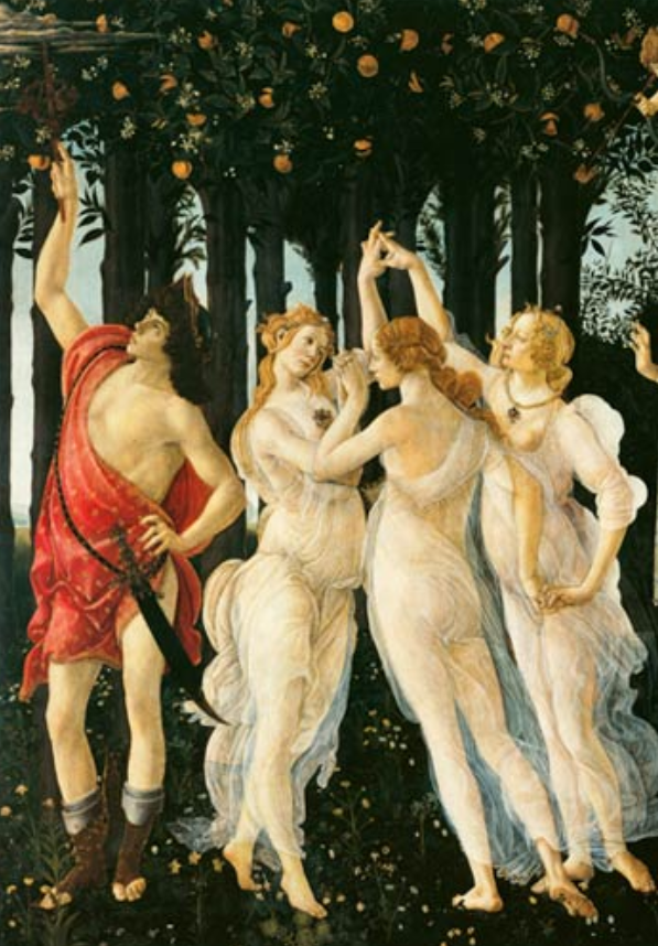 Primavera: Detalle de las Tres Gracias y Mercurio – Sandro Botticelli Sandro Botticelli mx.artemisreproduction.com