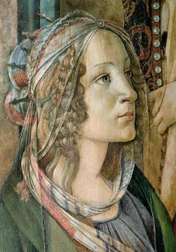 Detalle de Santa Catalina del retablo de San Barnabás – Sandro Botticelli Sandro Botticelli mx.artemisreproduction.com