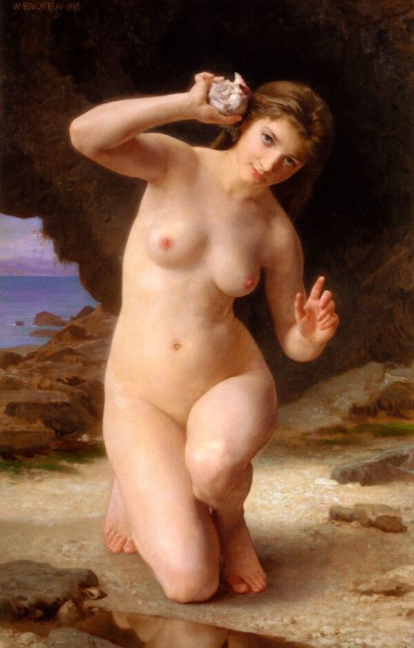 Mujer con un caracol – William Bouguereau William Bouguereau mx.artemisreproduction.com