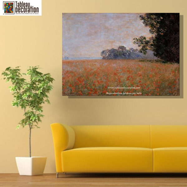 Campo de avena con amapolas – Cuadro de Monet Claude Monet mx.artemisreproduction.com 6